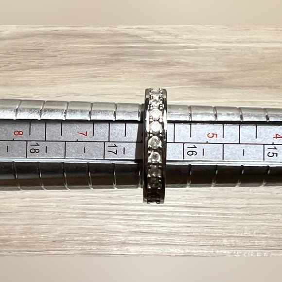 Vintage Double Sided Channel Set Cubic Ziconia Eternity Band Ring, Size 6 - Picture 8 of 8